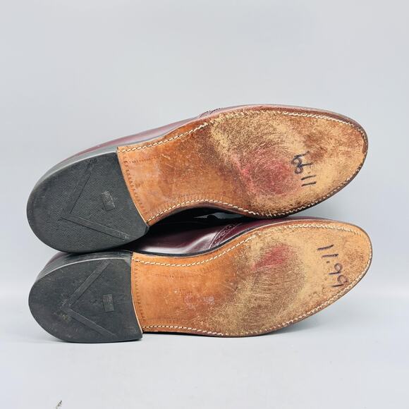 Allen Edmonds Shoes Mens 11 Burgundy Bridgeton Wingtip Kiltie Tassel Loafers - Picture 8 of 11